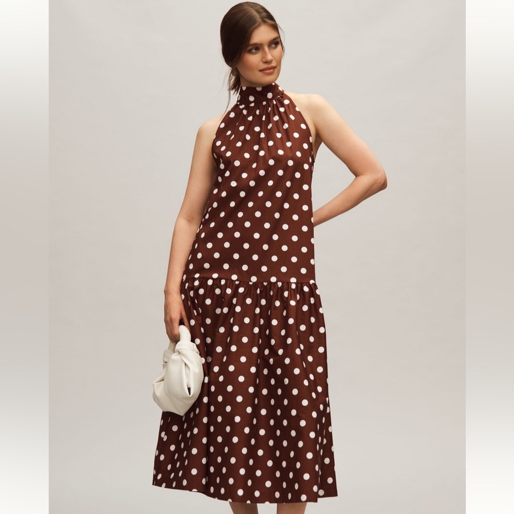 Maeve Halter Drop-Waist Midi Dress